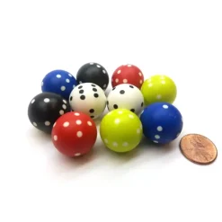 Dice>Pack of 10 22mm Round Circular (Circle) Dice Weighted to Display Number-5 Colors - Your Source for Gaming Essentials