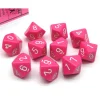 Dice>Pack of 10 Opaque Chessex 10-Sided D10 Dice - Pink with White Numbers - Your Source for Gaming Essentials