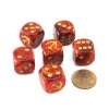 Dice>Pack of 6 Scarab Axis and Allies 16mm D6 Russian Dice - Red with Gold Pips - Your Source for Gaming Essentials
