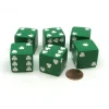 Dice>Pack of 6 Shamrock D6 25mm Large Jumbo Dice - Green with White Pips - Your Source for Gaming Essentials