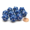 Dice>Pack of 10 20-Sided D10 Dice Numbered 0-9 Twice - Blue with White Numbers - Your Source for Gaming Essentials