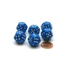Dice>Pack of 6 12-Sided D6 Spotted 1 to 6 Twice Dice - Blue with White - Your Source for Gaming Essentials