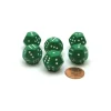 Dice>Pack of 6 12-Sided D6 Spotted 1 to 6 Twice Dice - Green with White - Your Source for Gaming Essentials