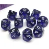 Dice>Pack of 10 Translucent Chessex 10-Sided D10 Dice - Purple with White Numbers - Your Source for Gaming Essentials