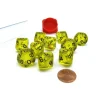 Dice>Pack of 10 Transparent 10 Sided D10 16mm Dice - Yellow - Your Source for Gaming Essentials