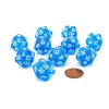 Dice>Pack of 10 Transparent 20 Sided D20 20mm Dice - Blue - Your Source for Gaming Essentials