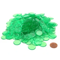 Board Games-Pack of 250 Transparent Green Extra Thick 3/4" 19mm Sorting Chips - Your Source for Gaming Essentials