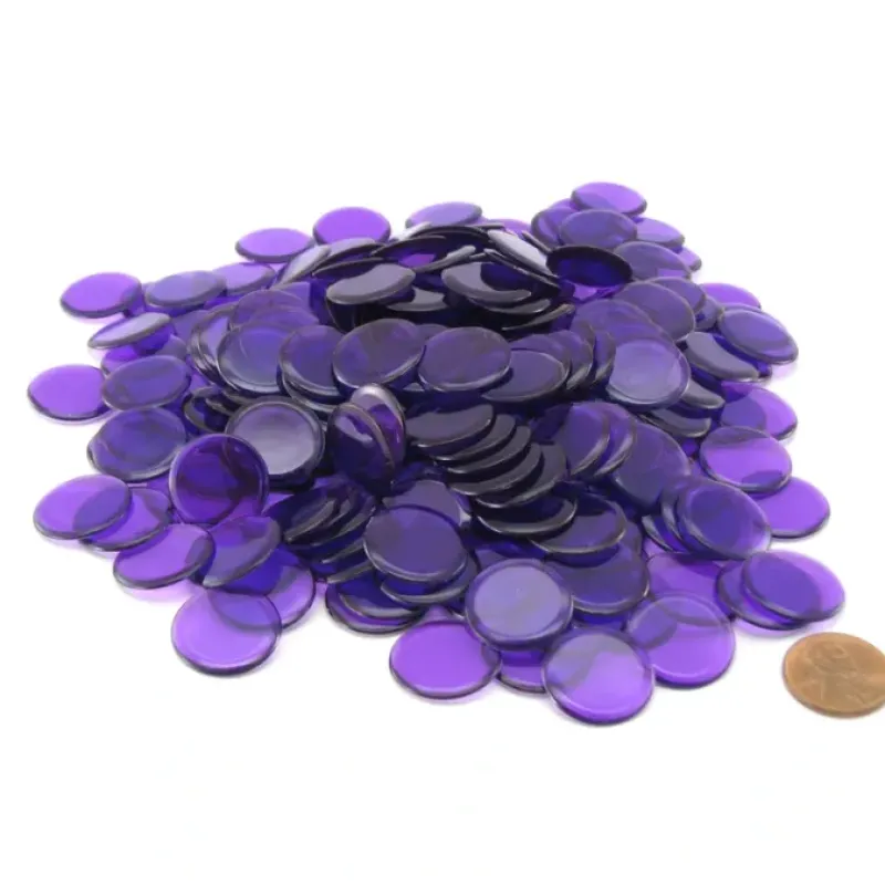 Board Games-Pack of 250 Transparent Purple Extra Thick 3/4" 19mm Sorting Chips - Your Source for Gaming Essentials
