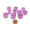 Dice>Pack of 10 Transparent 6-Sided D6 16mm Numbered Dice - Orchid - Your Source for Gaming Essentials