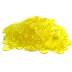Board Games-Pack of 250 Transparent Yellow Extra Thick 3/4" 19mm Sorting Chips - Your Source for Gaming Essentials