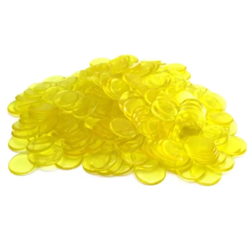 Board Games-Pack of 250 Transparent Yellow Extra Thick 3/4" 19mm Sorting Chips - Your Source for Gaming Essentials
