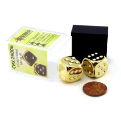 Dice>Pair of Gold Colored Metallic-Looking Chessex Dice - Your Source for Gaming Essentials