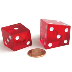 Dice>Pair of Red 20-25mm 6 Sided Transparent Specialty Crooked Dice Fun Askew Die - Your Source for Gaming Essentials