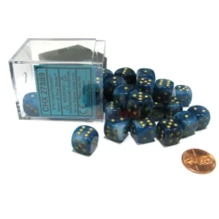 Dice>Phantom 12mm D6 Chessex Dice Block (36 Dice) - Teal with Gold Pips - Your Source for Gaming Essentials