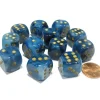 Dice>Phantom 16mm D6 Chessex Dice Block (12 Dice) - Teal with Gold Pips - Your Source for Gaming Essentials
