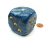 Dice>Phantom 50mm Huge Large D6 Chessex Dice, 1 Piece - Teal with Gold Pips - Your Source for Gaming Essentials