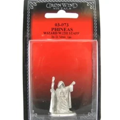 Tabletop Miniatures-Phineas Wizard with Staff #03-073 Classic Ral Partha Fantasy RPG Metal Figure - Your Source for Gaming Essentials