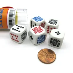 Dice>Poker Dice Game with 5 Dice Travel Tube and Gaming Instructions - Your Source for Gaming Essentials
