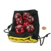Dice>Polyhedral 7 Piece Jumbo Transparent Dice Set in Bag - Red with White Numbers - Your Source for Gaming Essentials