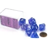 Dice>Polyhedral 7-Die Borealis Chessex Dice Set - Purple with White Numbers - Your Source for Gaming Essentials