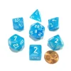 Dice>Polyhedral 7-Die Cirrus Chessex Dice Set - Light Blue with White Numbers - Your Source for Gaming Essentials