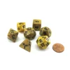 Dice>Polyhedral 7-Die Dice Set-Olympic Pearlized Gold with Black Numbers - Your Source for Gaming Essentials