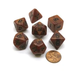 Dice>Polyhedral 7-Die Dice Set-Olympic Pearlized Bronze w/ Black Numbers - Your Source for Gaming Essentials