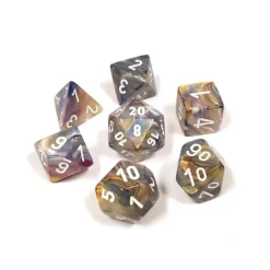 Dice>Polyhedral 7-Die Festive Chessex Dice Set - Carousel with White Numbers - Your Source for Gaming Essentials