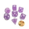 Dice>Polyhedral 7-Die Frosted Chessex Dice Set - Purple with White Numbers - Your Source for Gaming Essentials