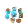 Dice>Polyhedral 7-Die Gemini Chessex Lab Dice 3 Set with Luminary - Copper-Turquoise - Your Source for Gaming Essentials