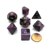 Dice>Polyhedral 7-Die Gemini Chessex Dice Set - Black-Purple with Gold Numbers - Your Source for Gaming Essentials