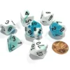 Dice>Polyhedral 7-Die Gemini Chessex Dice Set - Teal-White with Black Numbers - Your Source for Gaming Essentials