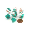 Dice>Polyhedral 7-Die Gemini Chessex Lab Dice 3 Set - Mint Green-White with Orange - Your Source for Gaming Essentials