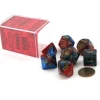 Dice>Polyhedral 7-Die Gemini Chessex Dice Set - Blue-Red with Gold Numbers - Your Source for Gaming Essentials
