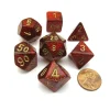 Dice>Polyhedral 7-Die Glitter Chessex Dice Set - Ruby Red with Gold Numbers - Your Source for Gaming Essentials