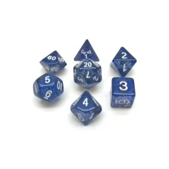 Dice>Polyhedral 7-Die Glitter Dice Set - Blue - Your Source for Gaming Essentials