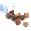 Dice>Polyhedral 7-Die Luminary Chessex Lab Dice 4 - Nebula Copper Matrix with Orange - Your Source for Gaming Essentials