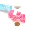 Dice>Polyhedral 7-Die Luminary Chessex Lab Dice 4 Set - Gemini Clear-Pink with White - Your Source for Gaming Essentials