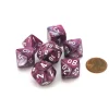 Dice>Polyhedral 7-Die Lustrous Lab Dice 2 Chessex Dice Set - Amethyst with White - Your Source for Gaming Essentials