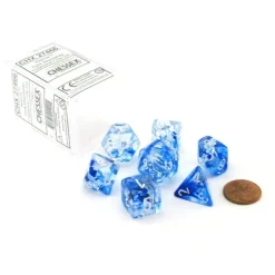 Dice>Polyhedral 7-Die Nebula Chessex Dice Set - Dark Blue with White Numbers - Your Source for Gaming Essentials