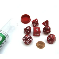 Dice>Polyhedral 7-Die Pearlized Dice Set - Red - Your Source for Gaming Essentials