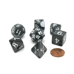 Dice>Polyhedral 7-Die Pearlized Dice Set - Charcoal - Your Source for Gaming Essentials