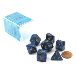 Dice>Polyhedral 7-Die Scarab Chessex Dice Set - Royal Blue with Gold Numbers - Your Source for Gaming Essentials