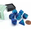 Dice>Polyhedral 7-Die Set, Luminary Gemini - Blue-Blue with Light Blue Numbers - Your Source for Gaming Essentials