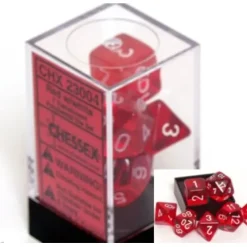 Dice>Polyhedral 7-Die Translucent Chessex Dice Set - Red - Your Source for Gaming Essentials