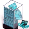 Dice>Polyhedral 7-Die Translucent Chessex Dice Set - Teal - Your Source for Gaming Essentials