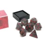 Dice>Polyhedral 7-Die Translucent Chessex Dice Set - Smoke with Red Numbers - Your Source for Gaming Essentials