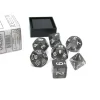 Dice>Polyhedral 7-Die Translucent Chessex Dice Set - Smoke with White Numbers - Your Source for Gaming Essentials