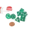 Dice>Polyhedral 7-Die Transparent Dice Set - Green - Your Source for Gaming Essentials