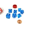 Dice>Polyhedral 7-Die Transparent Dice Set - Blue with White Numbers - Your Source for Gaming Essentials